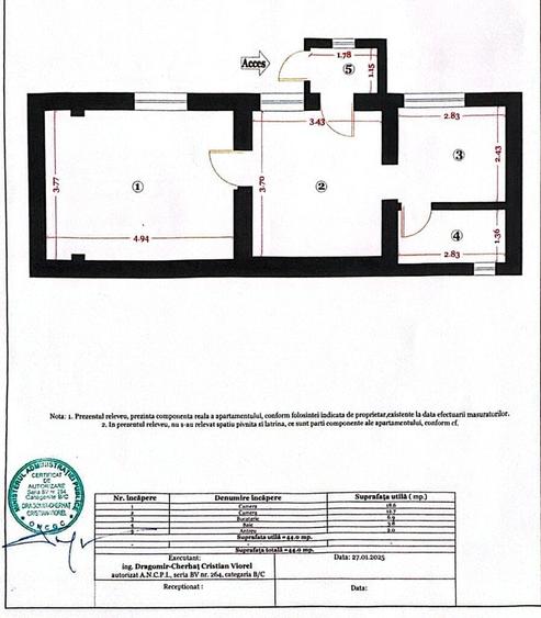 Apartament cu 2 camere în Sud