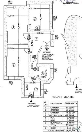 Apartament cu 3 camere decomandat în Ultracentral