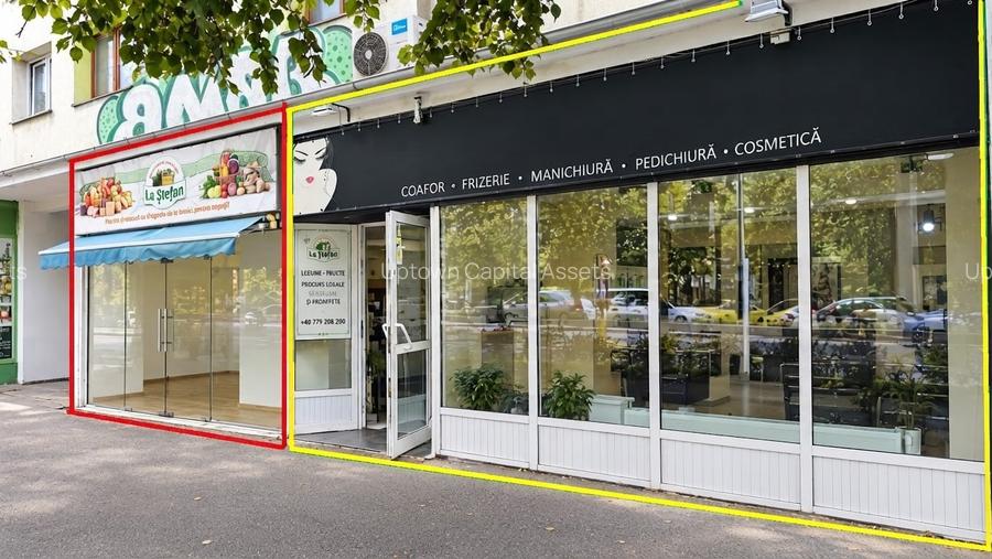 2 spatii comerciale de inchiriat | Titulescu stradal | 56mp + 64mp = 120mp