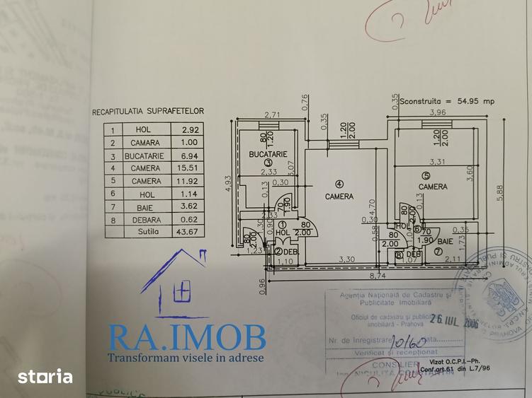 Apartament 2 camere Nord, str. Cameliei-Parter 43.000 negociabil - 4