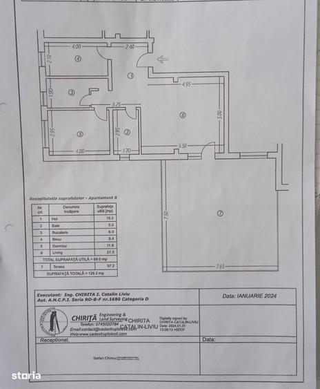 Apartament cu 3 camere decomandat în Găgeni