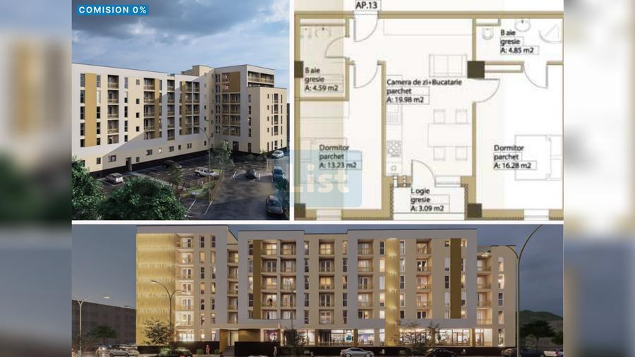 Apartament cu 3 camere decomandat în Republicii