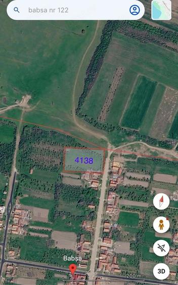 Teren de 4138 mp, în Babșa
