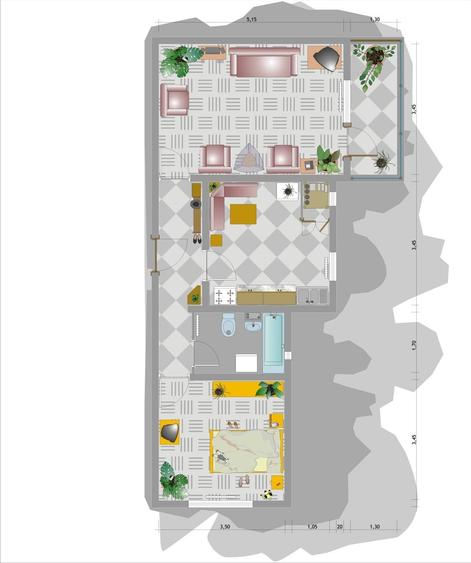 Apartament cu 2 camere decomandat în Republicii