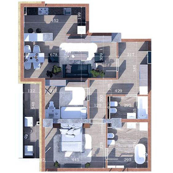 Apartament cu 3 camere decomandat în Copou