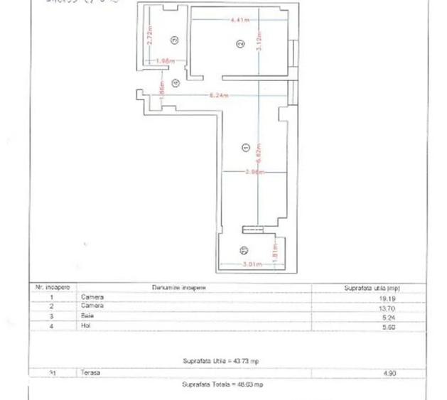 Apartament cu 2 camere în Central