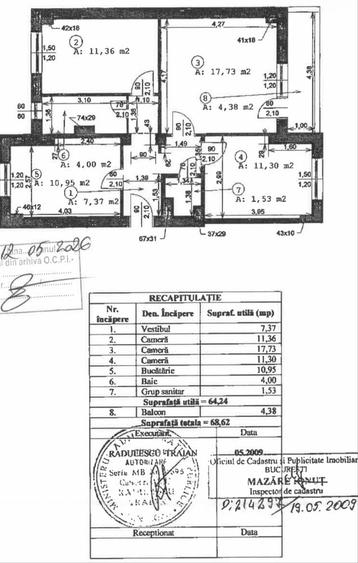 Apartament cu 3 camere decomandat în Central