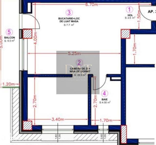 Apartament cu 2 camere în Chinteni