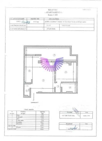 Apartament cu 2 camere decomandat în Central