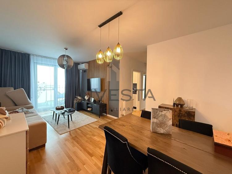 Apartament cu 2 camere semidecomandat, mobilat în Între Lacuri