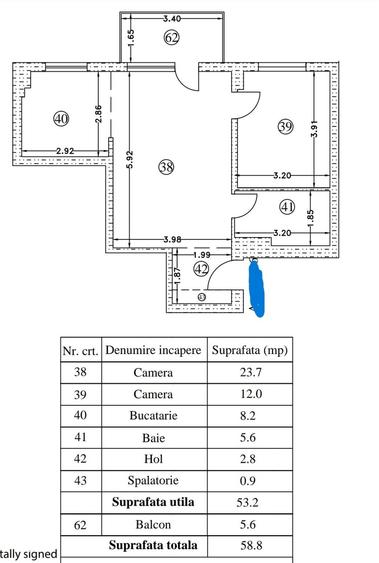 Apartament cu 2 camere în Sisești