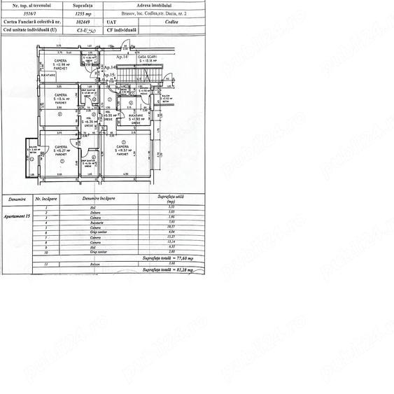 Apartament cu 3 camere decomandat în Central