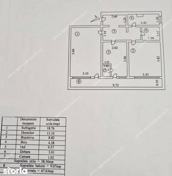 Apartament cu 2 camere decomandat în Micro 17