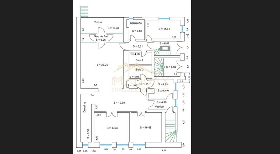 Apartament parter Piața Romană | 5 camere | Curte | 8 Locuri de Parcare - 31