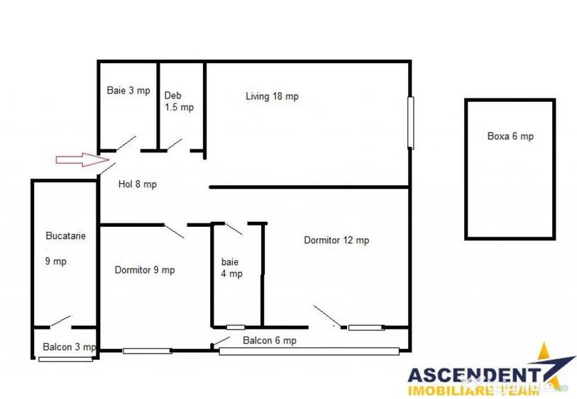 Apartament cu 3 camere decomandat în Drumul Poienii