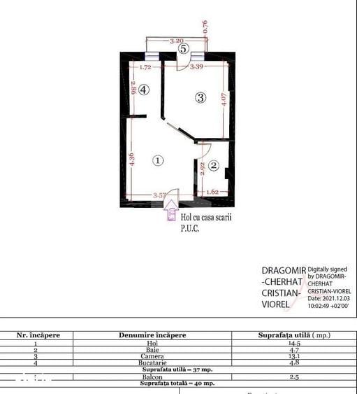 Apartament cu 2 camere în Piața