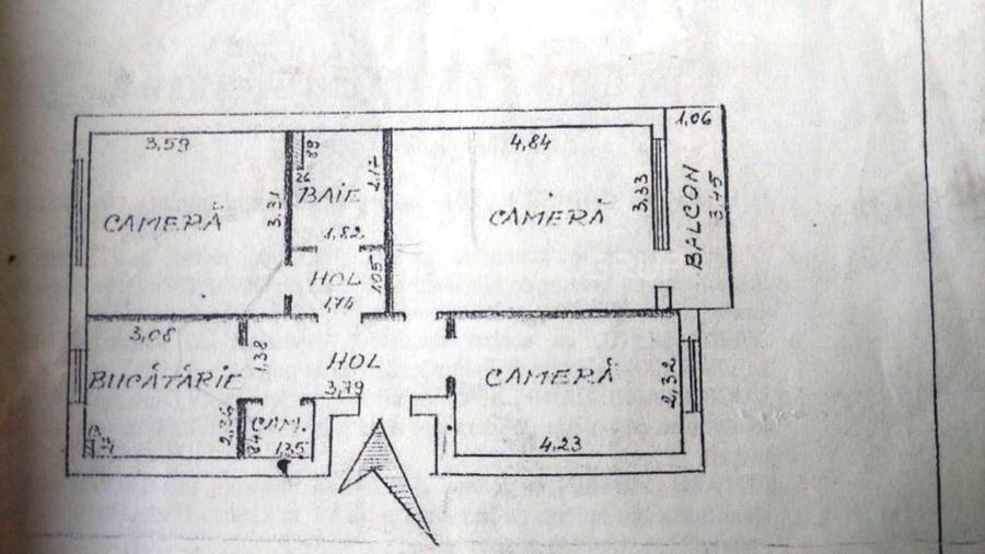 Apartament cu 3 camere decomandat în Tătărași
