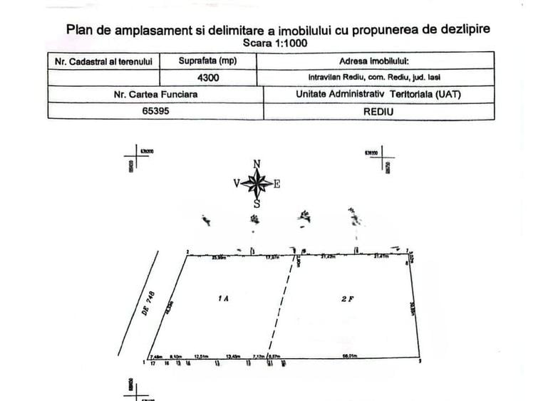 Teren de 4300 mp, în Țibana