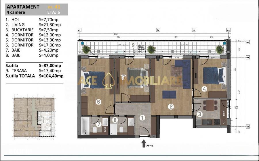 Apartament cu 4 camere în Berceni
