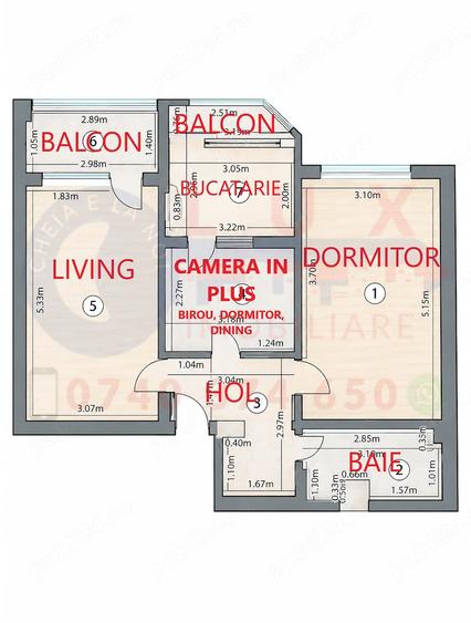 Apartament cu 2 camere decomandat în Babadag