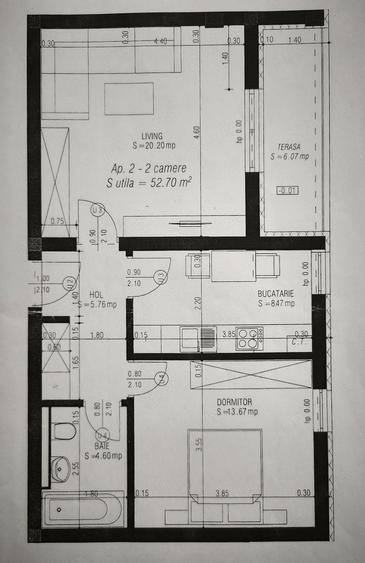 Apartament cu 2 camere decomandat, mobilat în Braytim