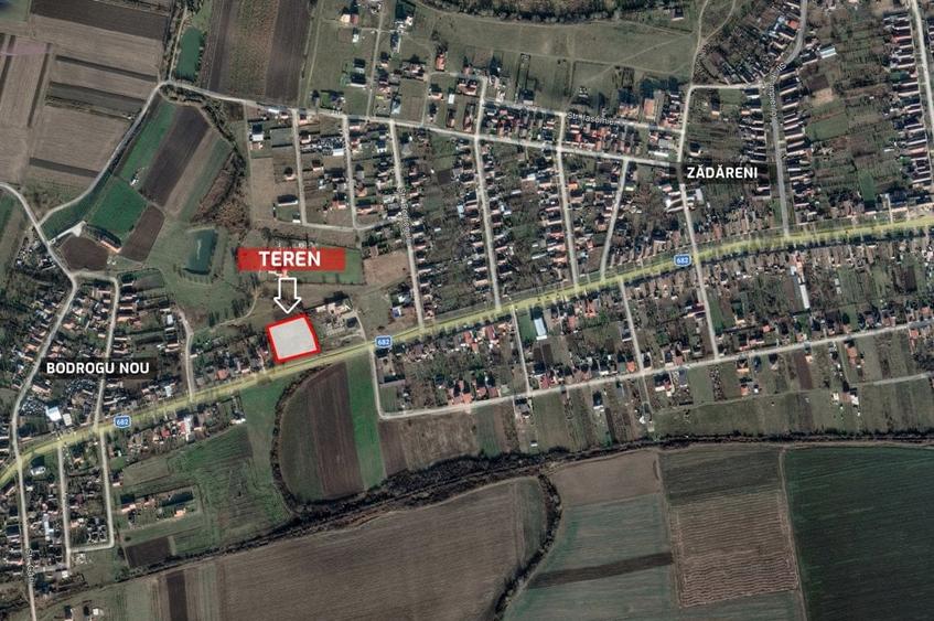 Teren Construcții intravilan de 2305 mp, în Bodrogu Nou