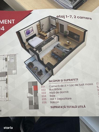 Apartament cu 2 camere în Nufărul