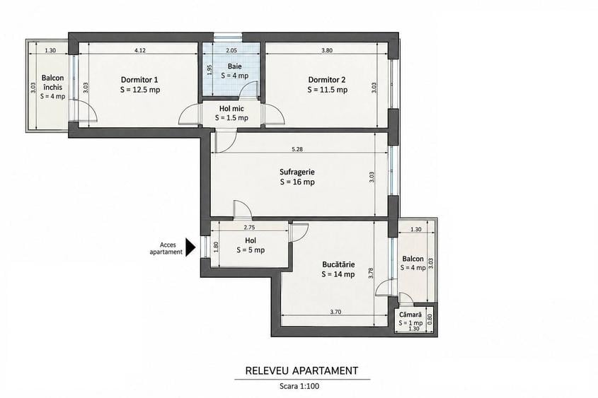 Apartament cu 3 camere în Grigorescu