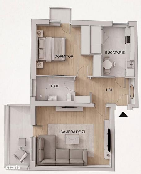 Apartament cu 2 camere decomandat, mobilat în Obor