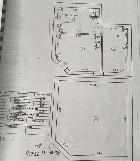 Spațiu comercial, de 178 mp, în Central