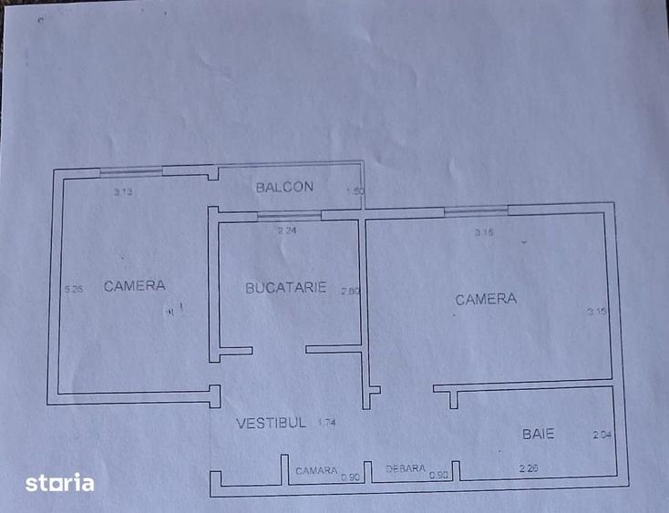Apartament cu 2 camere decomandat în Podul de Fier