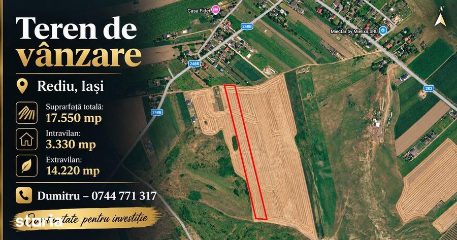 Teren de 17550 mp, în Rediu