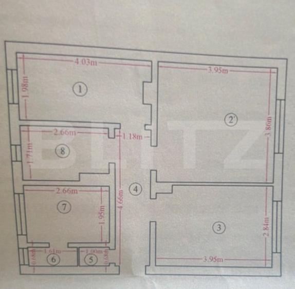Apartament cu 3 camere decomandat în Miroslava