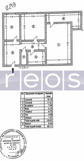 Apartament cu 2 camere decomandat în Tei