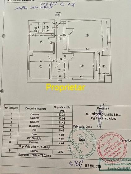 Apartament cu 3 camere decomandat în Brătianu