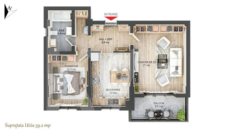 Apartament cu 2 camere în Central — fotografia 1