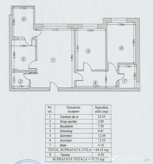Apartament cu 3 camere decomandat în Băneasa
