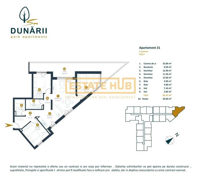 Apartament cu 3 camere decomandat în Între Lacuri