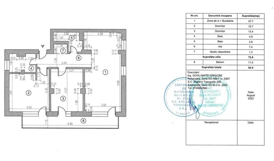 Apartament cu 3 camere decomandat, mobilat în Timpuri Noi