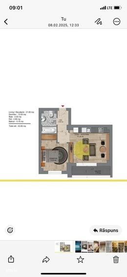 Apartament cu 2 camere în Central