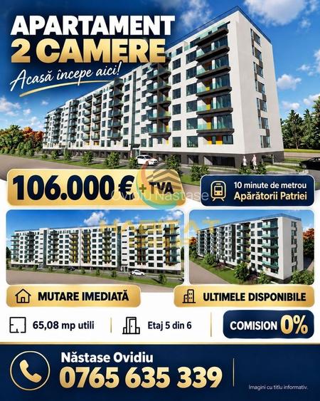 Apartament 2 camere Metrou la 10 minute Mutare imediată