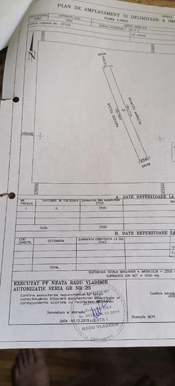 Teren de 2500 mp, în Nord