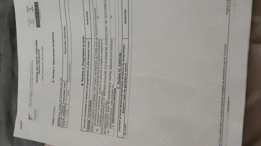 Teren de 4611 mp, în Corbu