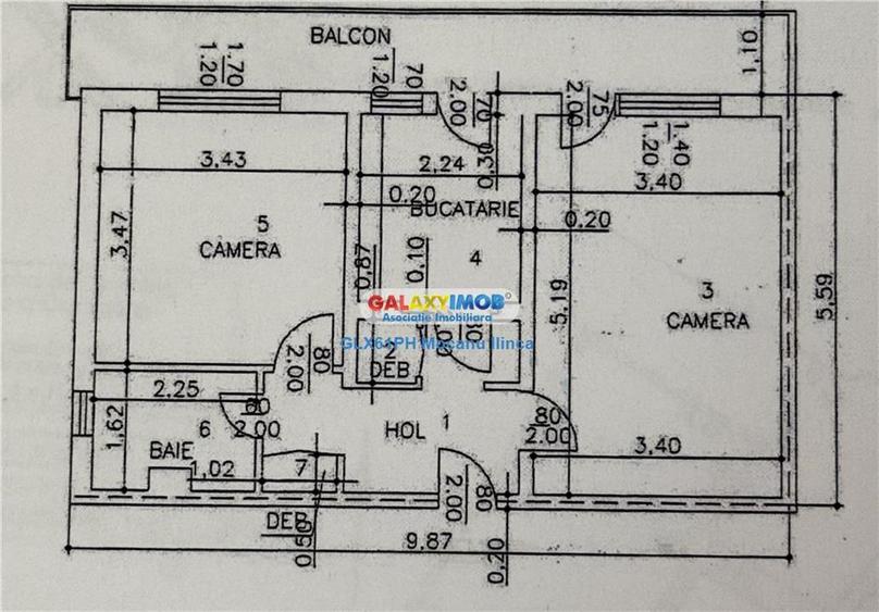 Apartament cu 2 camere decomandat, mobilat în Republicii