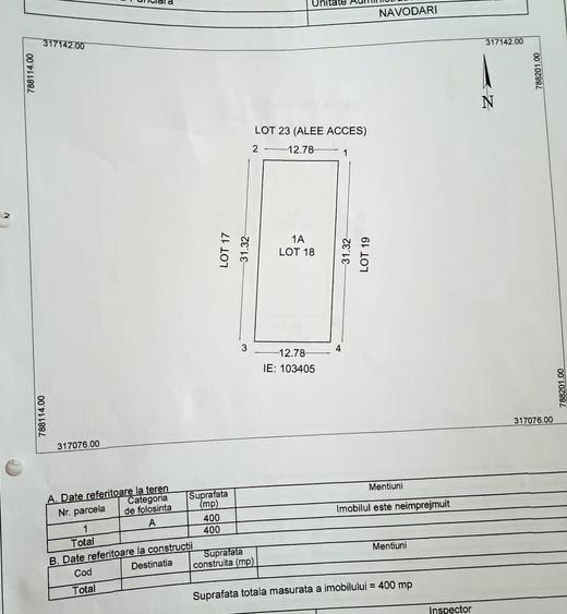 Teren Construcții intravilan de 800 mp, în Năvodari