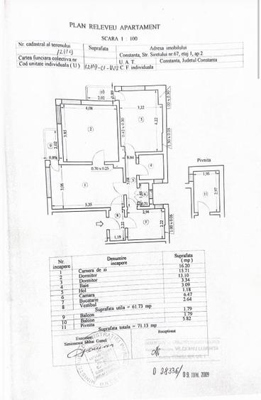 Apartament cu 3 camere decomandat, mobilat în Capitol