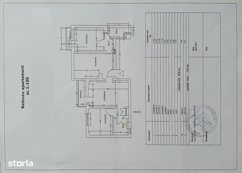 Apartament cu 3 camere semidecomandat în Rahova