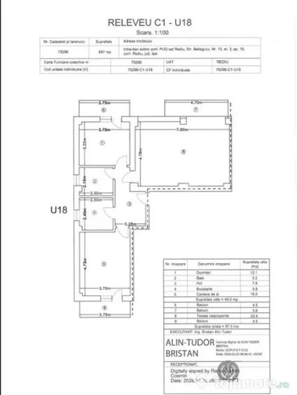 Apartament cu 3 camere semidecomandat în Rediu