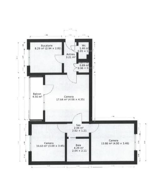 Apartament cu 3 camere semidecomandat în Malul Mureșului