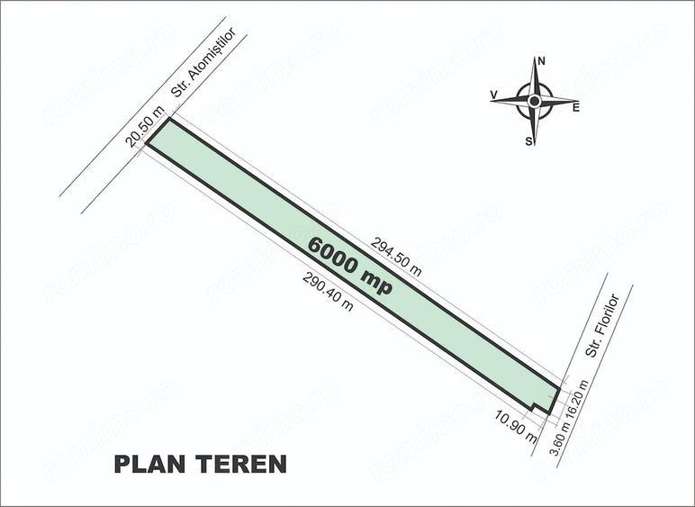 Teren de 6000 mp, în Central